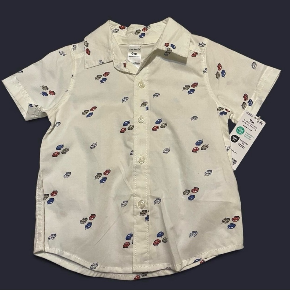 Baby Short Sleeve button-up Shirt-Carters new size 9m